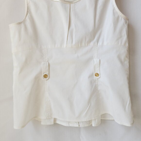 XOXO Y2K White Satin Trim Vintage Style Sleeveless Button Top Women's Size M - Picture 7 of 16